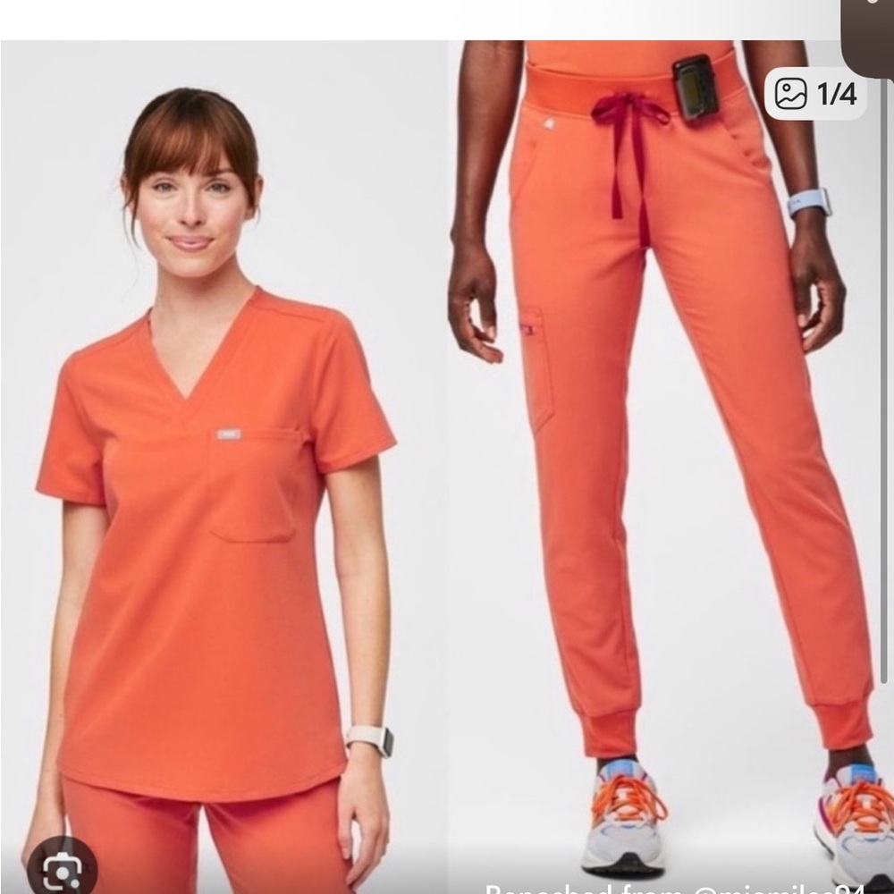 Figs Women's Sunset Orange Jogger Set